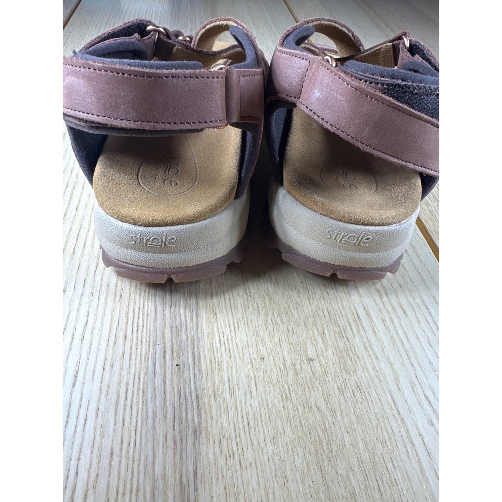 Strole Soft Stride Brown Leather Strappy Comfort Walking Sandals Womens 10 - Picture 6 of 7